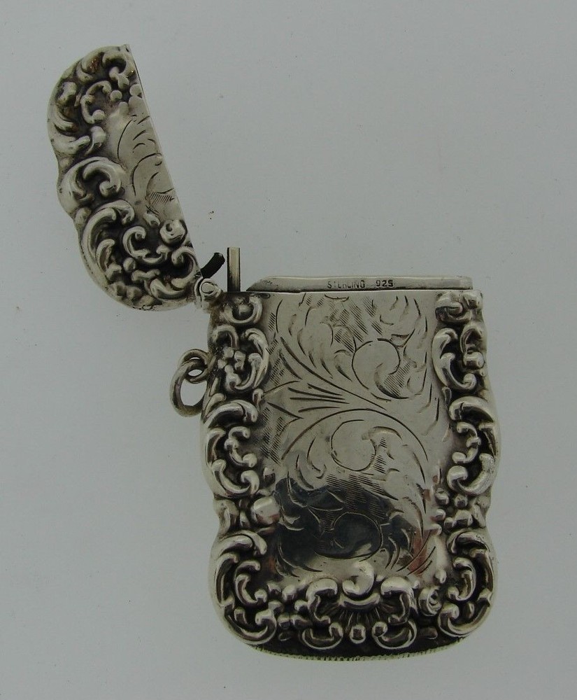 GORGEOUS Sterling Silver Match Case Circa 1900s