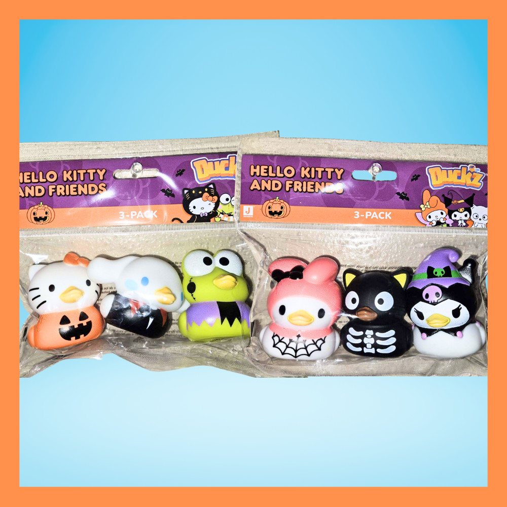 Hello Kitty Character Halloween Rubber Ducks 6 count Fun Toy