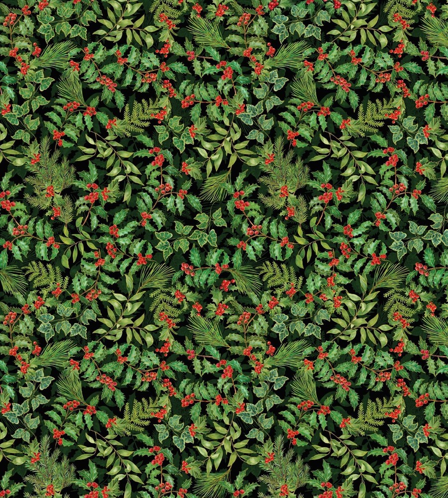 Christmas Musical Black Holly & Berries