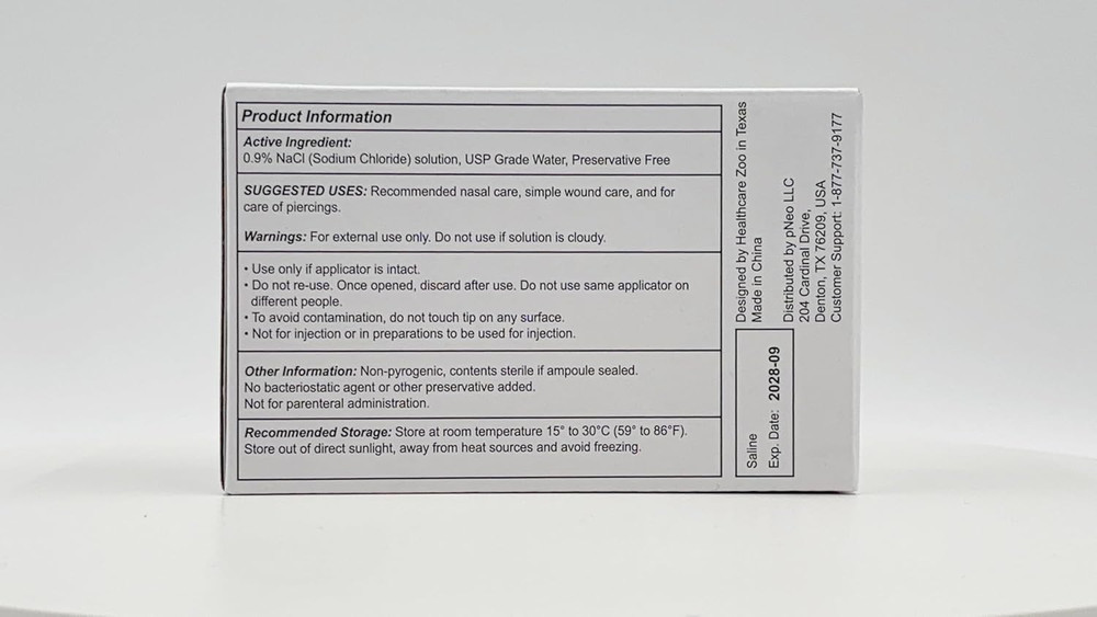 Saline Solution, 0.9% Sodium Chloride, 30 Single-Use 5Ml Tubes