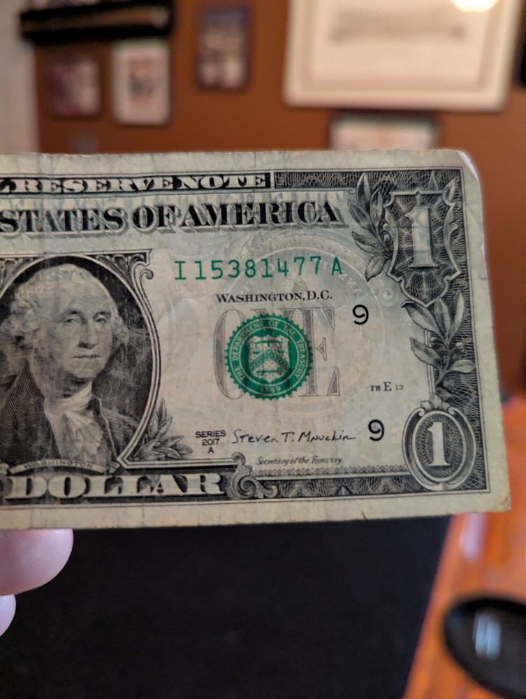 2017A 1$ FRN Full Back To Front Offset Printing Error