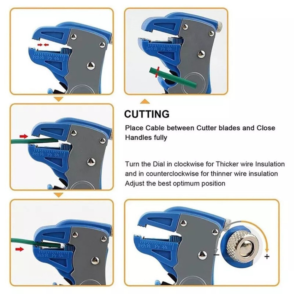 Automatic Wire Stripper Cutter Adjustable Electrical Cable Wire Stripping Tool-