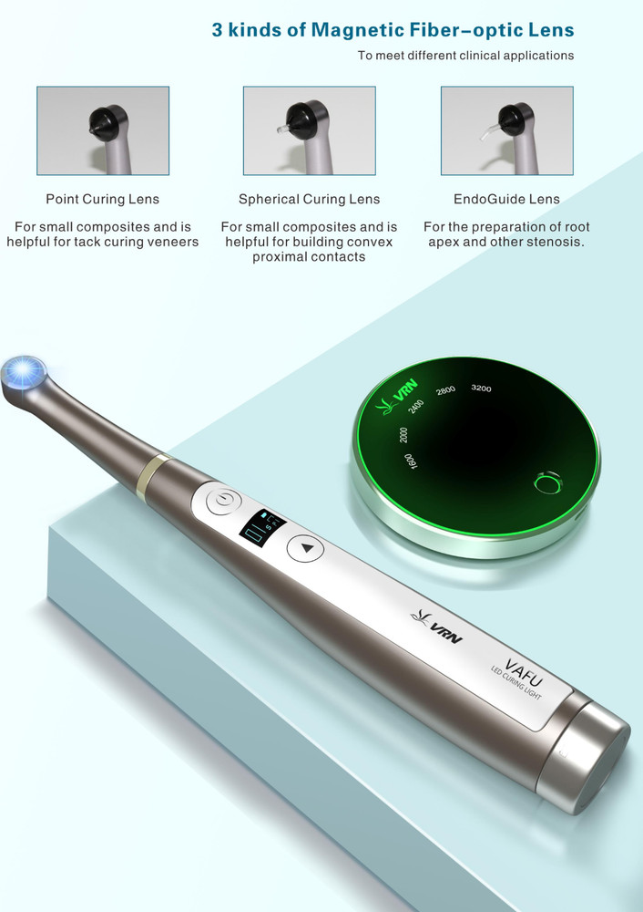Dental Wireless LED Curing Light 1 Second Curing 3200mW/cm² with 4 Powerful LEDs