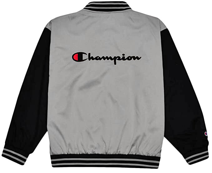 Champion Men's Varsity Track Jacket Big & Tall Snap Closure Pockets Script Logo