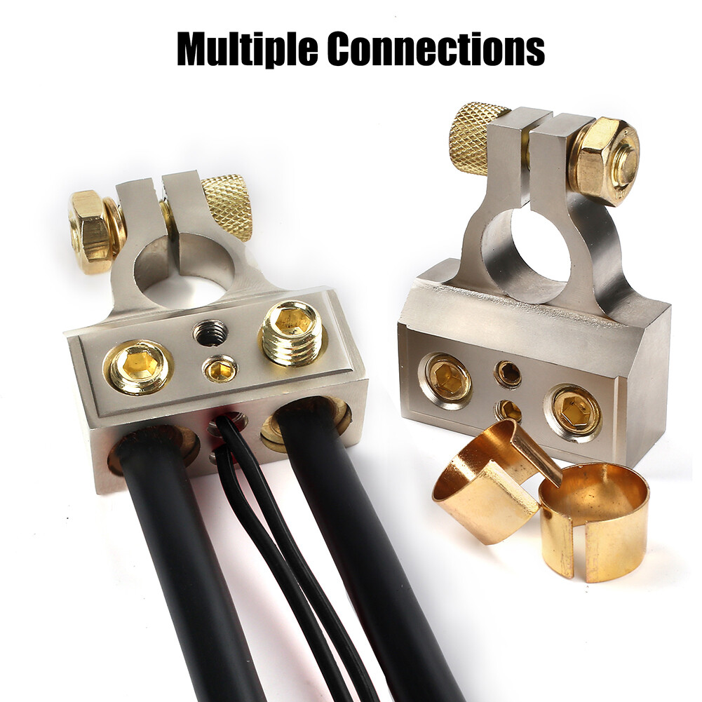 4/2/1 x Car Battery Terminal Clamp Post 1/0 2 4 8 GA AWG Gauge Positive Negative