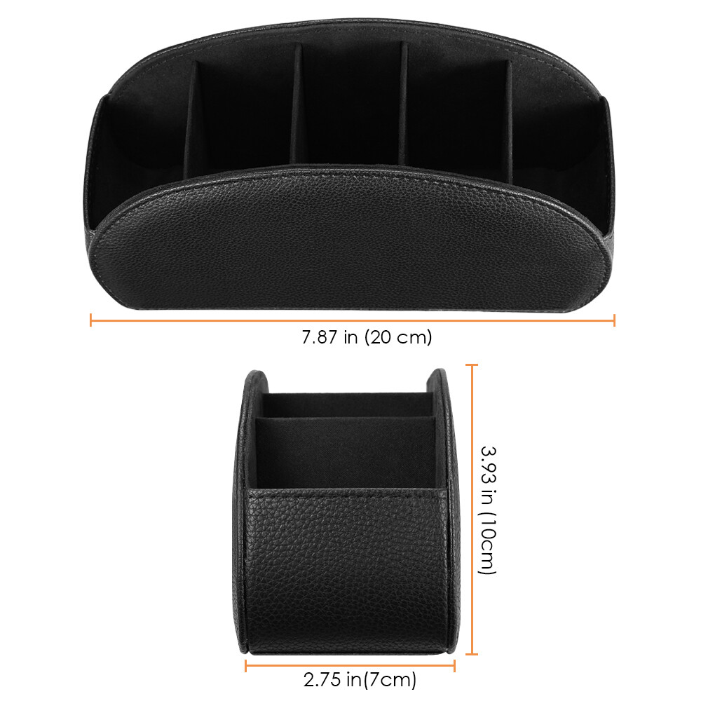 [5 Compartments] Black Remote Control Holder TV Remote Caddy Desktop Organizer