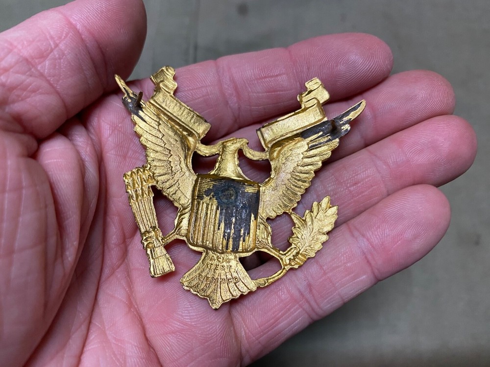 ORIGINAL WWII US ARMY OFFICER M1938 CRUSHER FIELD CAP EAGLE INSIGNIA