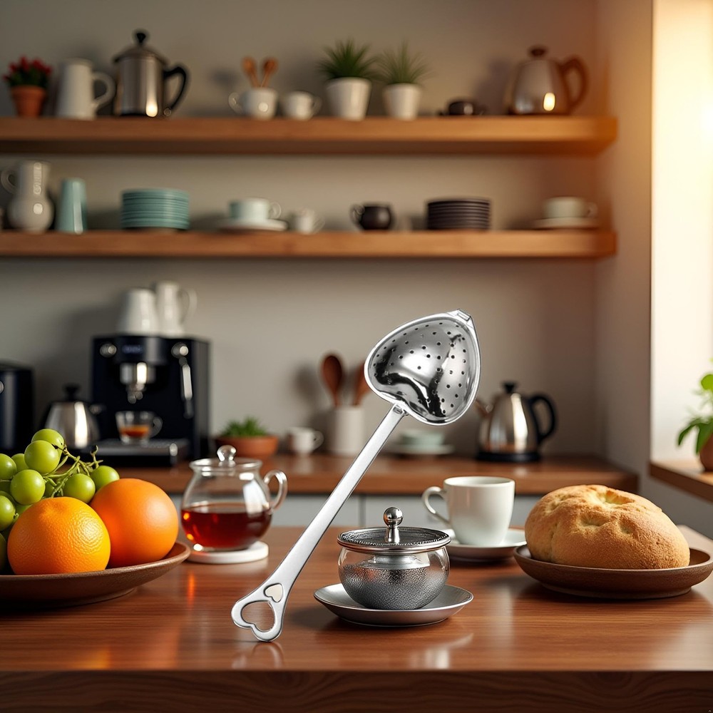 Silver Heart Shaped Tea Strainer with Handle,Tea Strainers Standard,