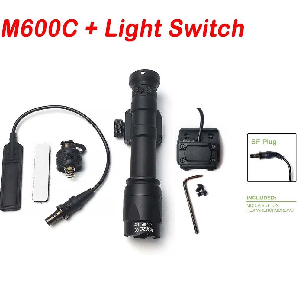 M600C Tactical Flashlight White LED illumination Light with Mod button Switch US