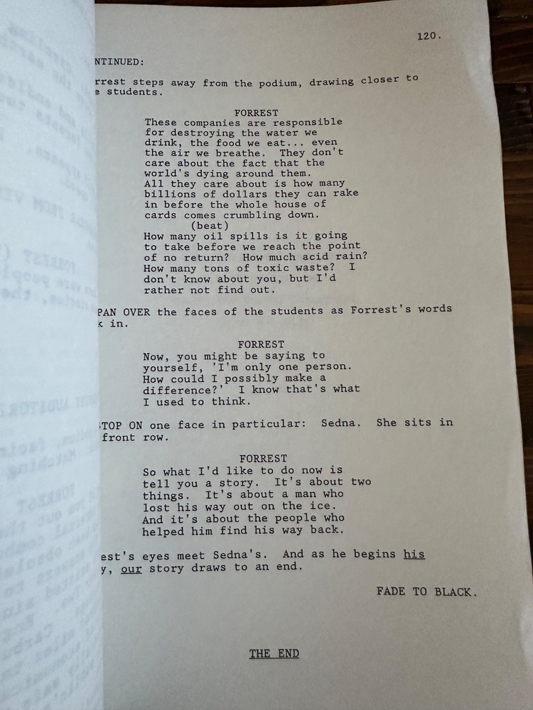 THE RAINBOW WARRIOR MOVIE ORIGINAL SCREENPLAY SCRIPT