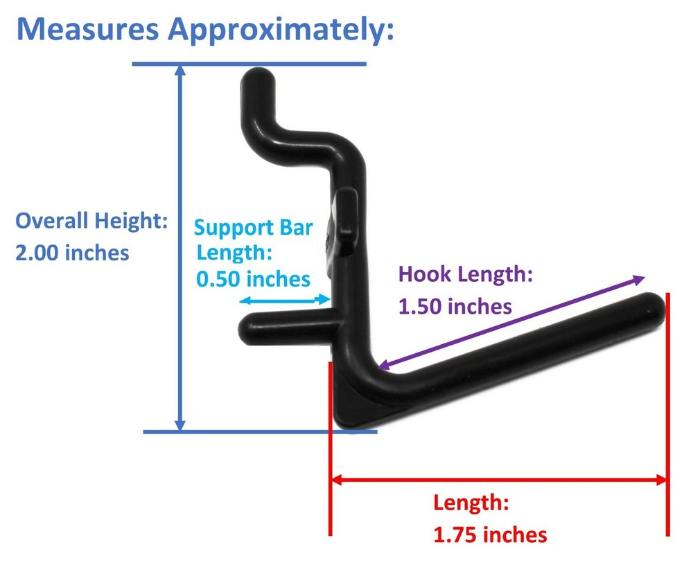 Plastic Black L Hook Peg Board Hook Kit Tool Storage Craft Hooks Pick A Pack