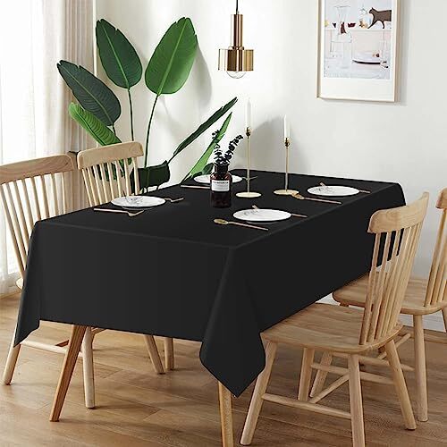 Black Plastic Tablecloth Disposable Table Covers Black Table 3 Pack A1 Black