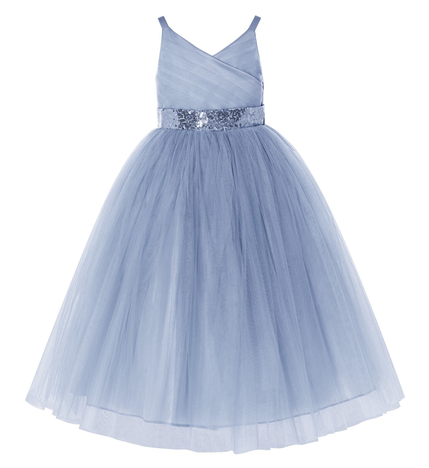 V-Neck Tulle Flower Girl Dresses Reception Dress Tulle Dresses Toddler Dresses