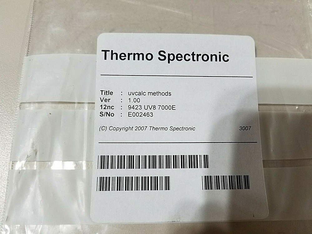 Thermo Electron / Scientific / Spectronic UVCALC Methods Software 948090004571