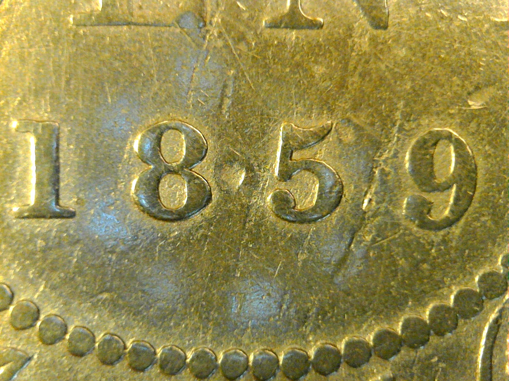 1859 Canada Cent Narrow Low 9 Die-Cracks & Lamination Errors Circ. BN Victoria