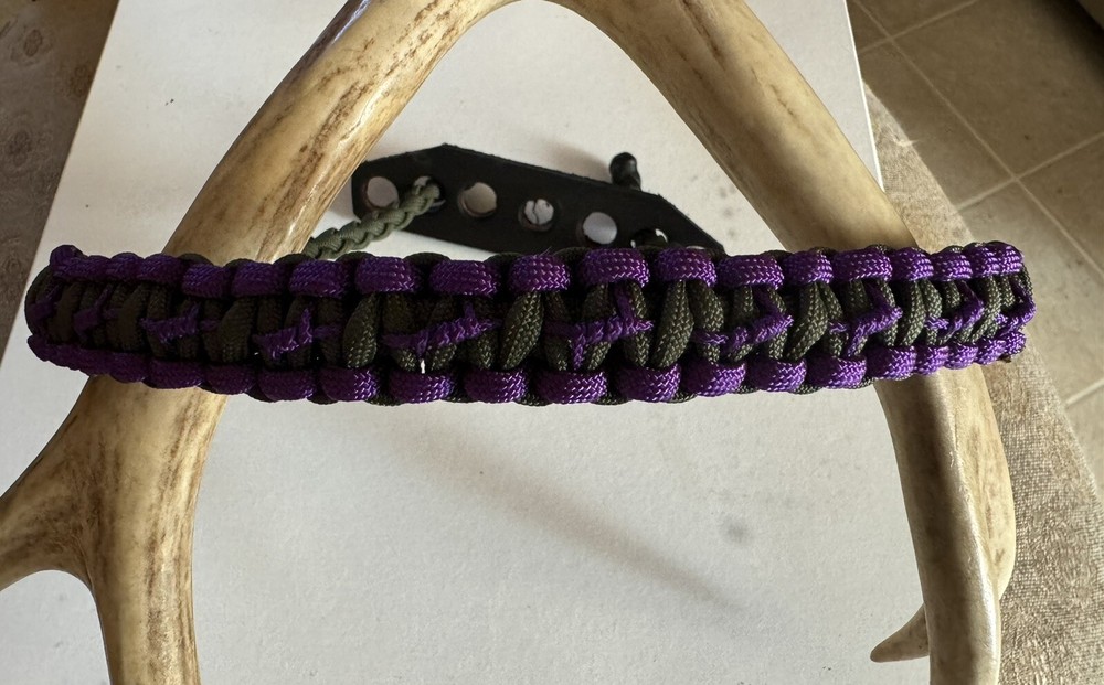OD Green And Purple Bow Wrist Sling