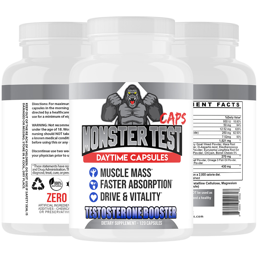 Angry Supplements Monster Test Booster Capsulas 120ct + Monster PM
