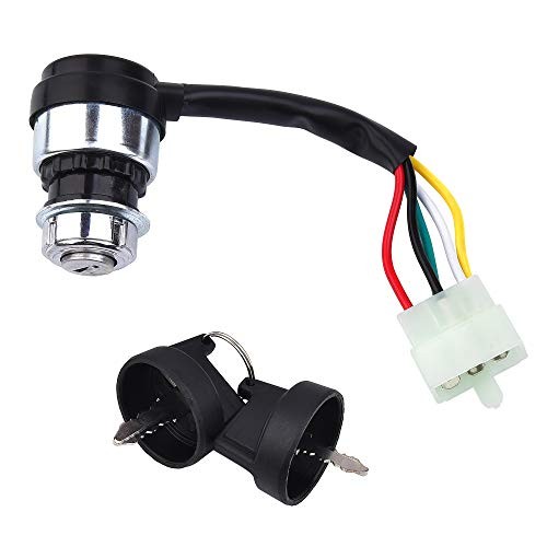 5 Wire Ignition Key Switch with Dustproof/Waterproof Covers for 50cc 70cc 90cc