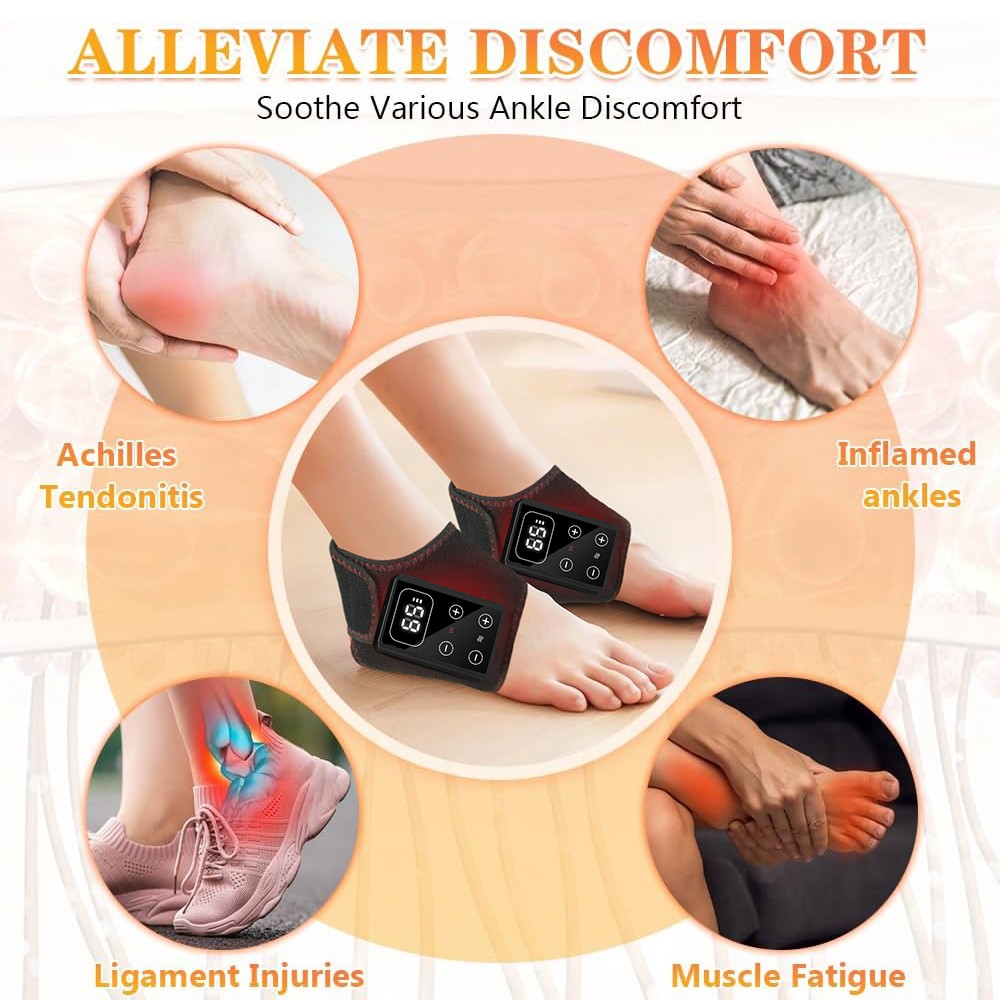 Heated Infrared Red Light 660nm & 850nm Foot Ankle Massager Therapy Pain Relief