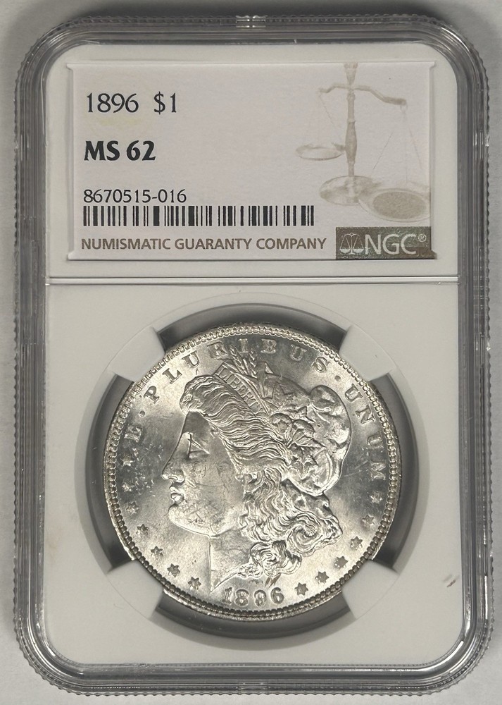 1896 Morgan Silver $1 Dollar Coin NGC MS 62