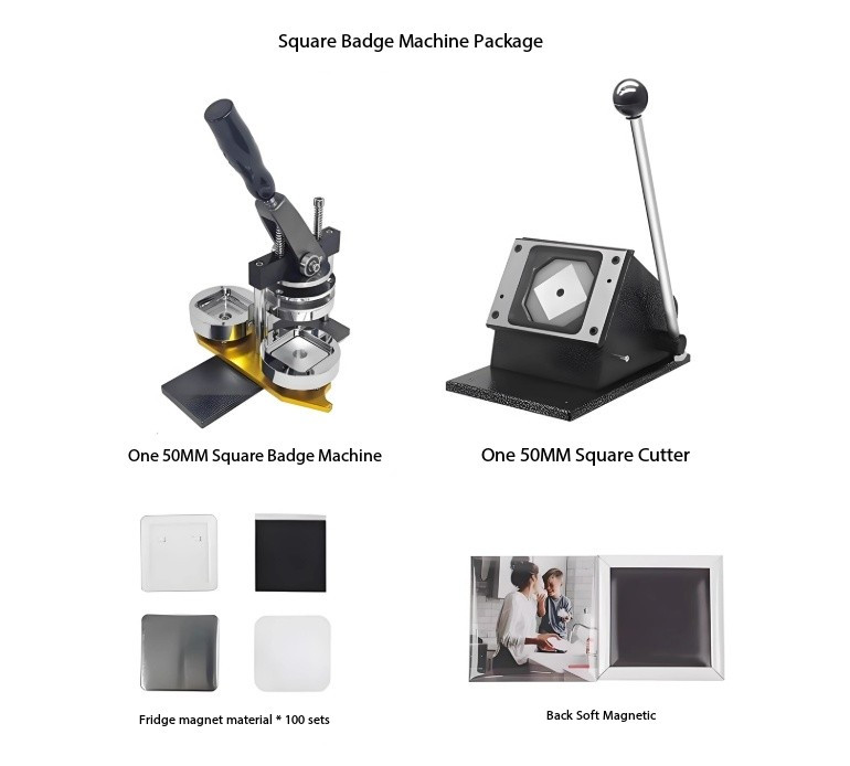 Square Badge Making Machine, Badge Machine, DIY Fridge Magnet Making Machine