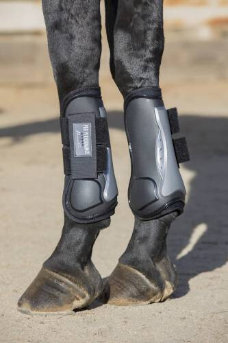 Professional's Choice Pro Performance Open Front Tendon Boots with Tabs - Black