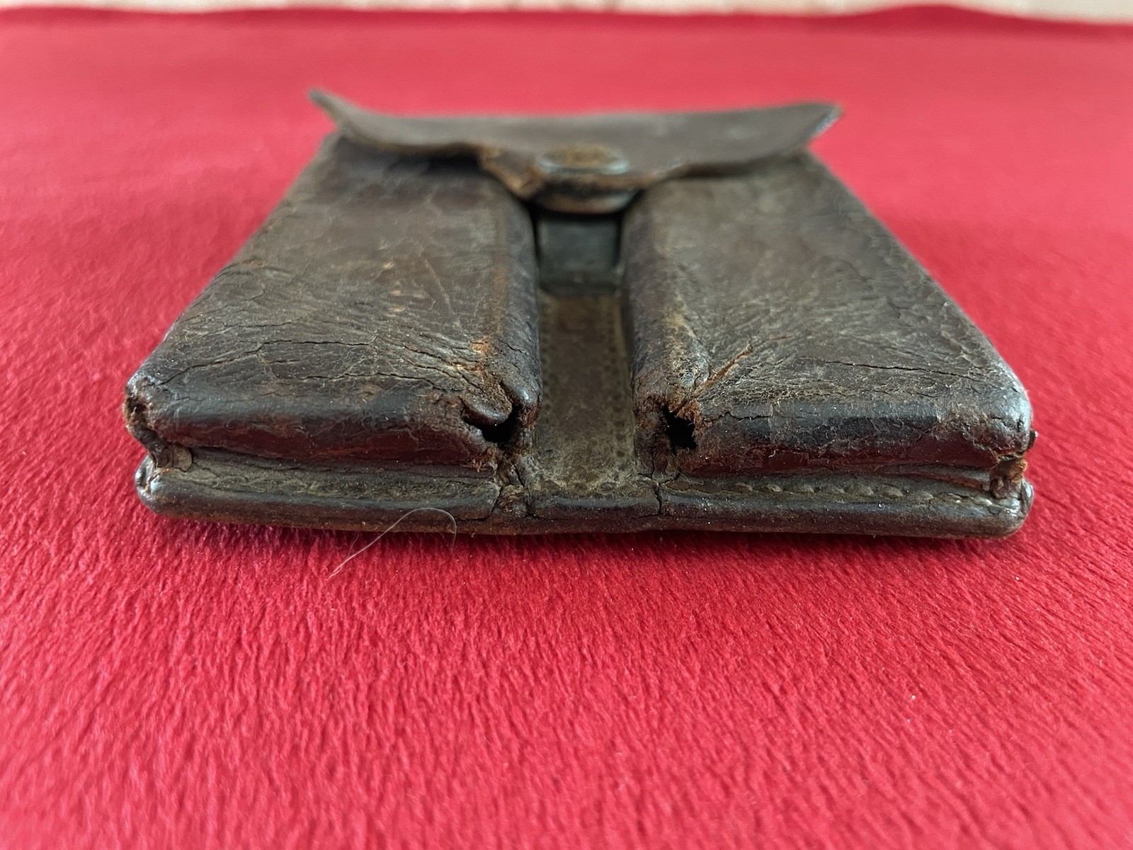WWI US Army .45 Ammo Pouch R.I.A. 1913 Rimless Eagle Snap Colt Leather Magazine