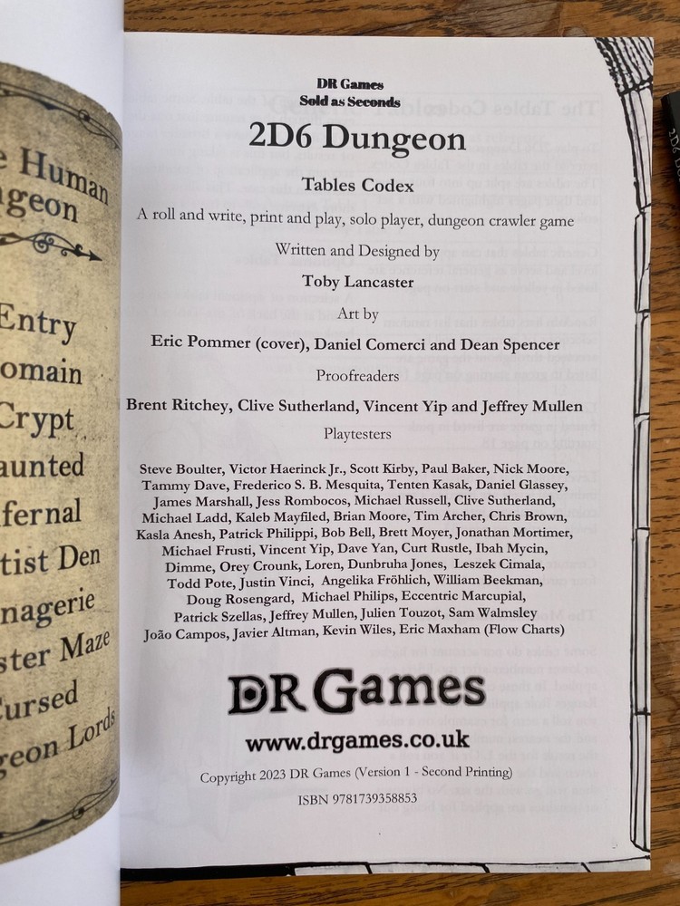 2D6 Dungeon Paperback Edition | DR Games Seconds (#1)