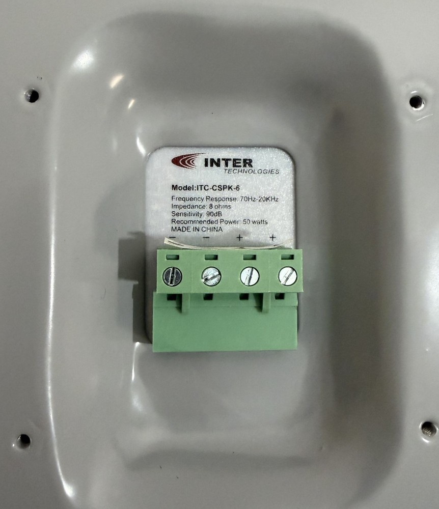 Inter Technologies 6.5" In-Ceiling Speakers High Fidelity Flush Mount (2-Pack)