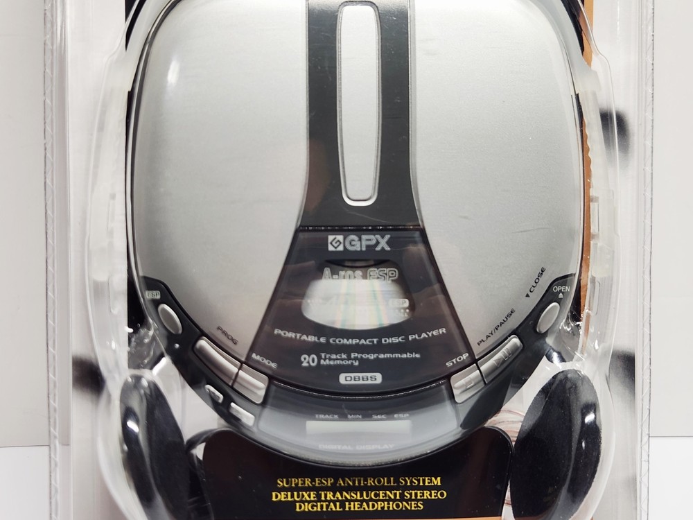 GPX C3941M Silver/Gray Portable CD Player 40 Seconds ESP Digital Translucent