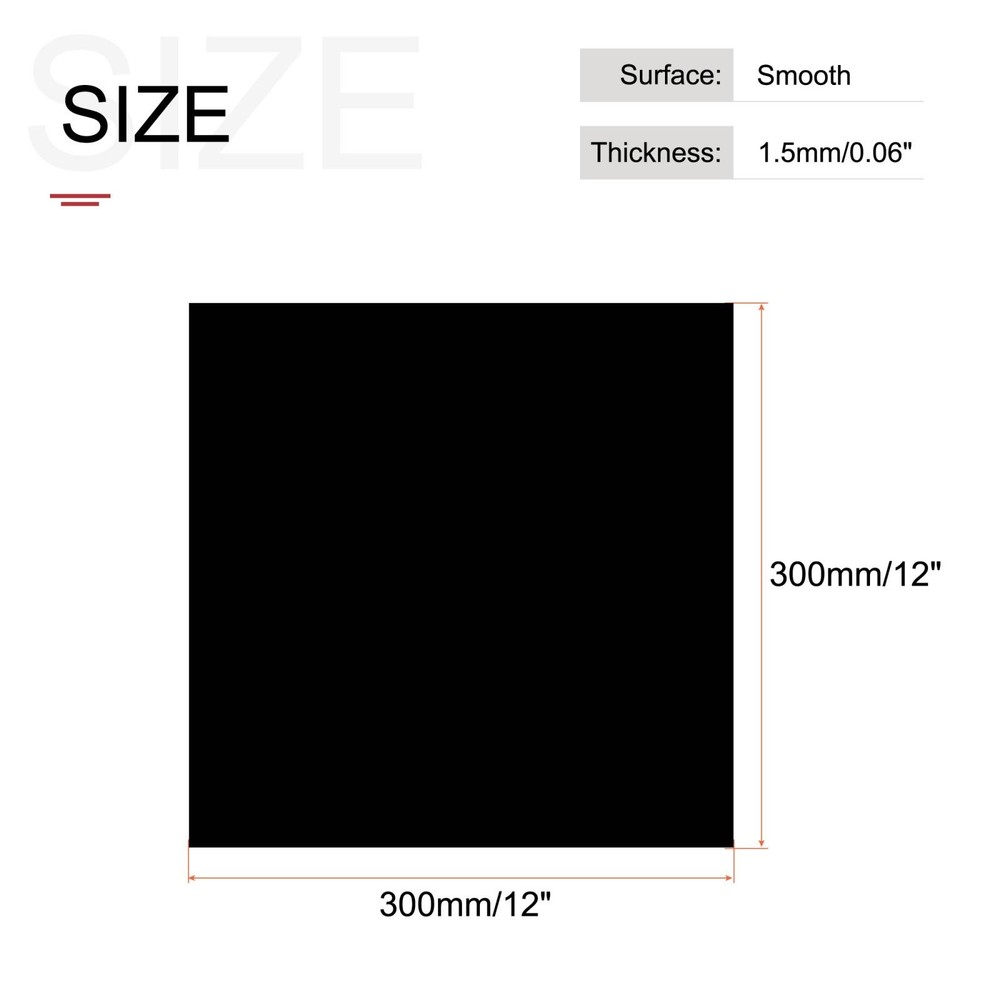Black ABS Plastic Sheet 12x12x0.06 Inch, Panel