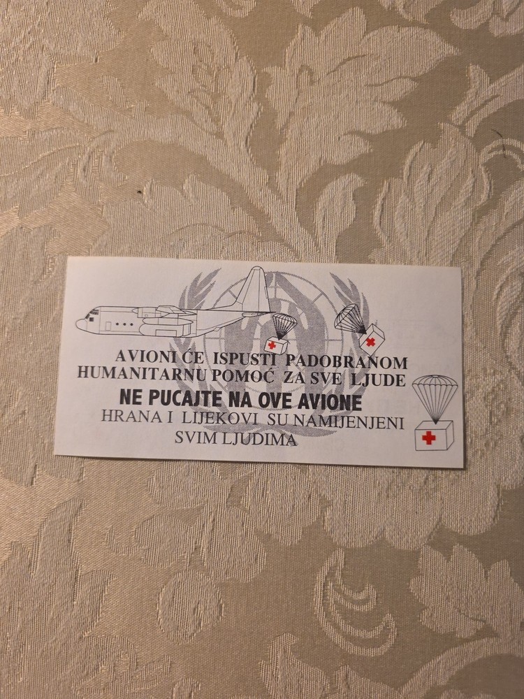 Vintage Bosnian War Leaflet Psychological Operations Group