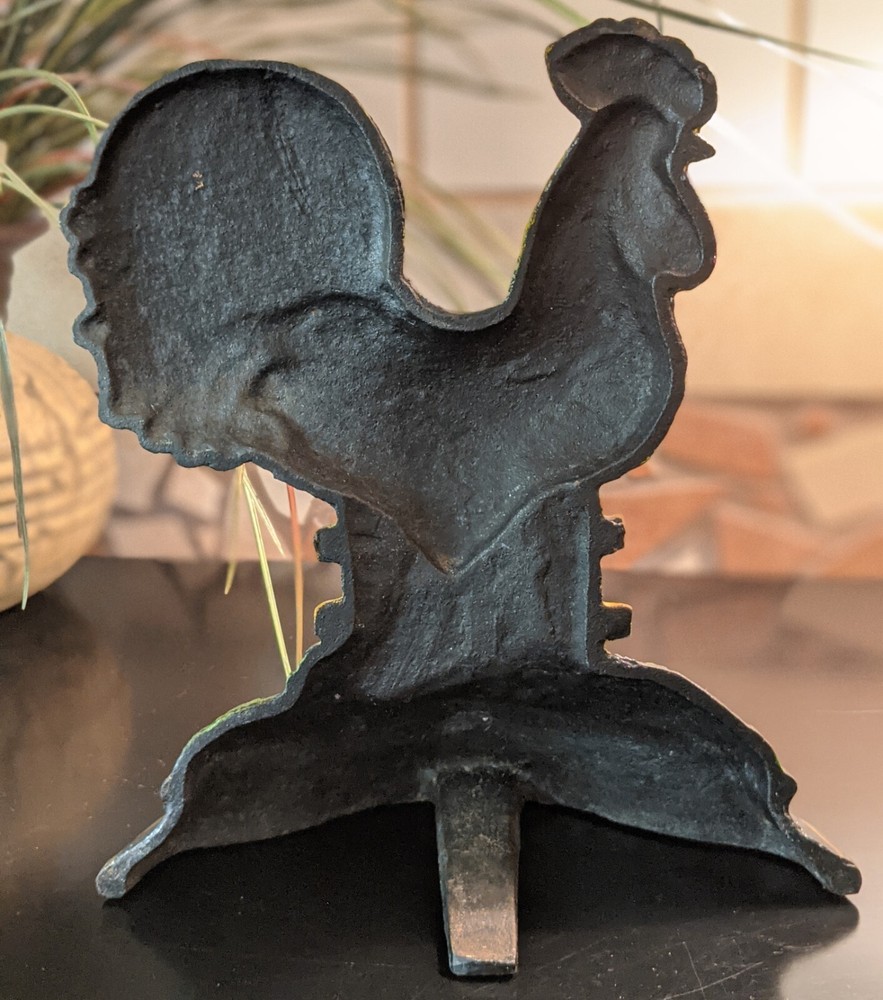 Wrought Iron Rooster Door Stop