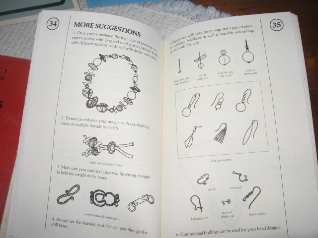 4 Beading Booklets: Step-By-Step Stringing, Glamour, Earrings, Mounts VGUC