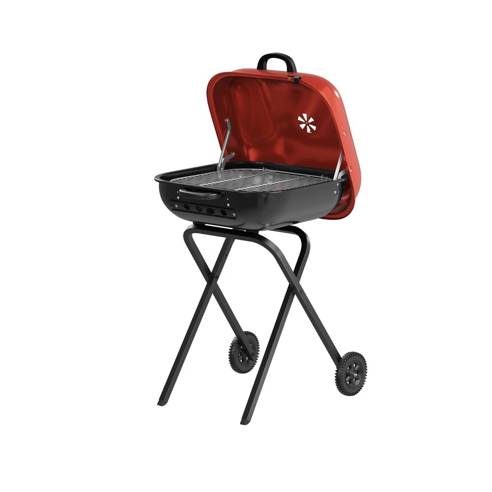 Portable Charcoal BBQ Grill Folding Rolling Camping Barbeque Backyard Barbecue
