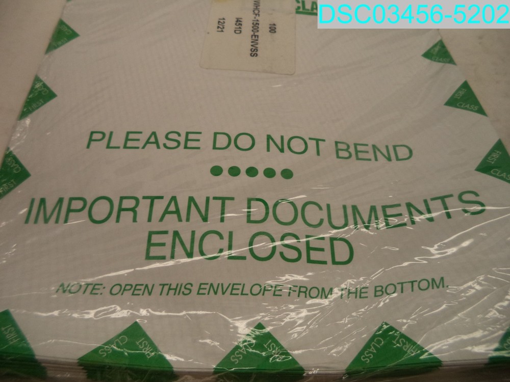 QTY=100: HCFA / CMS 1500 Large Self-Seal Envelopes WHCF-1500-ENVSS