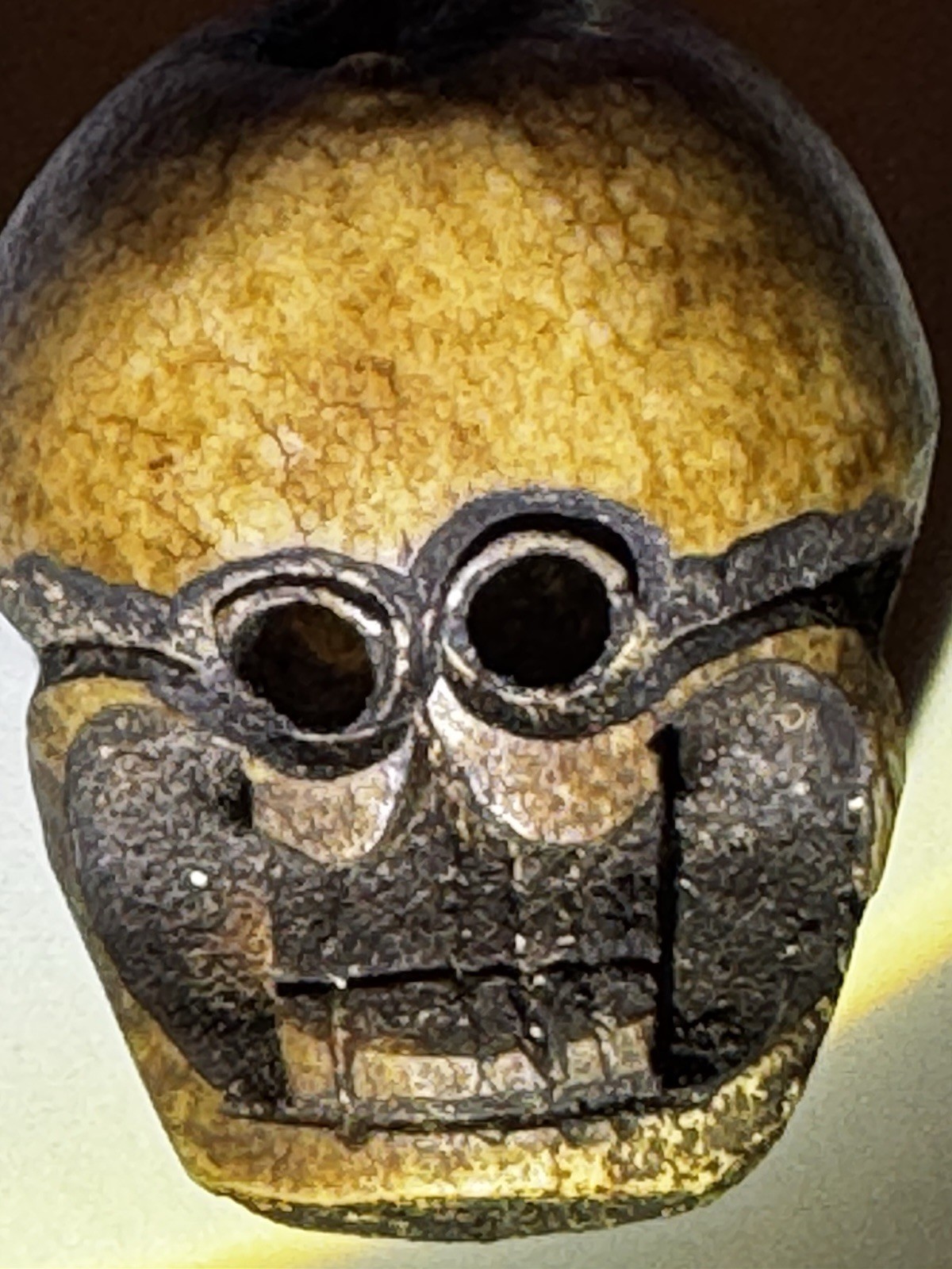 Oddity Hand Carved Tibetan Style Skull Bead Pendant Amulet Charm 2.5”