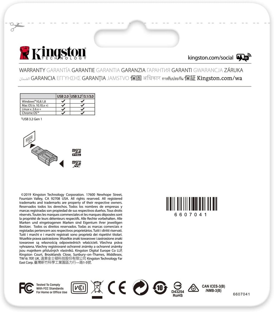 Kingston MobileLite Plus USB 3.2 microSDHC/SDXC UHS-II Card Reader Black