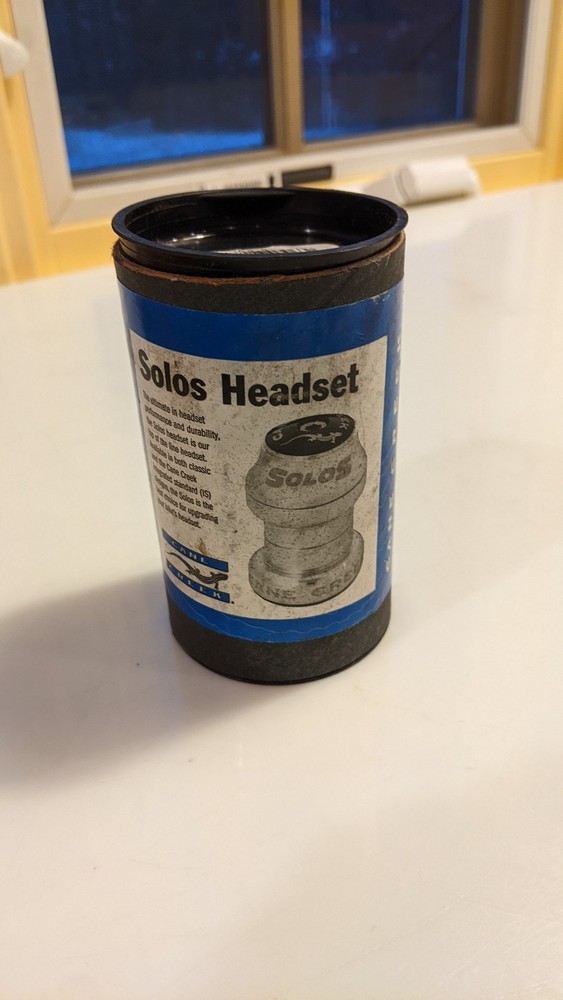 Cane Creek Solos 1 1/8" threadless headset w/ 2 covers, silver, NOS, NIB, RARE!