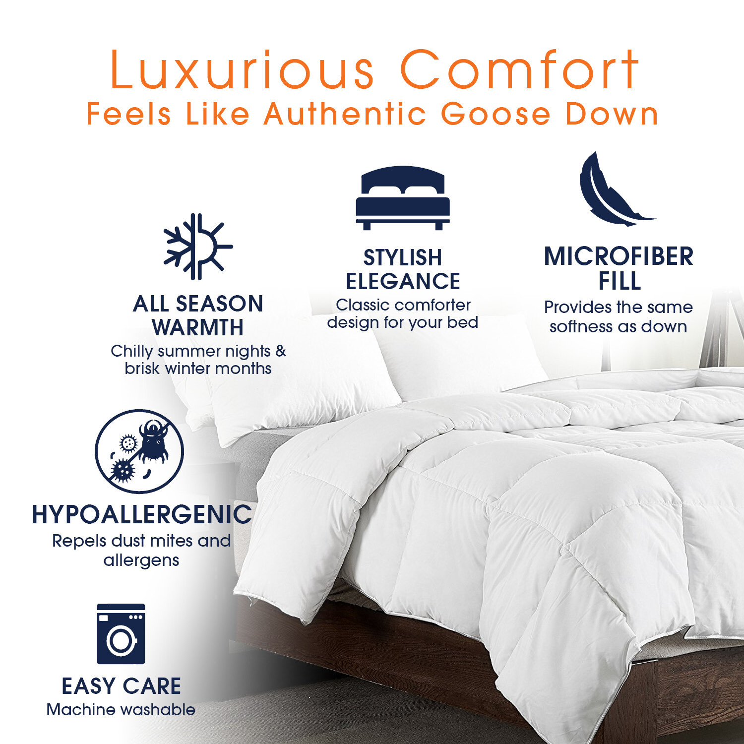 Cheer Collection Luxurious Duvet Insert - Super Plush Goose Down Alternative