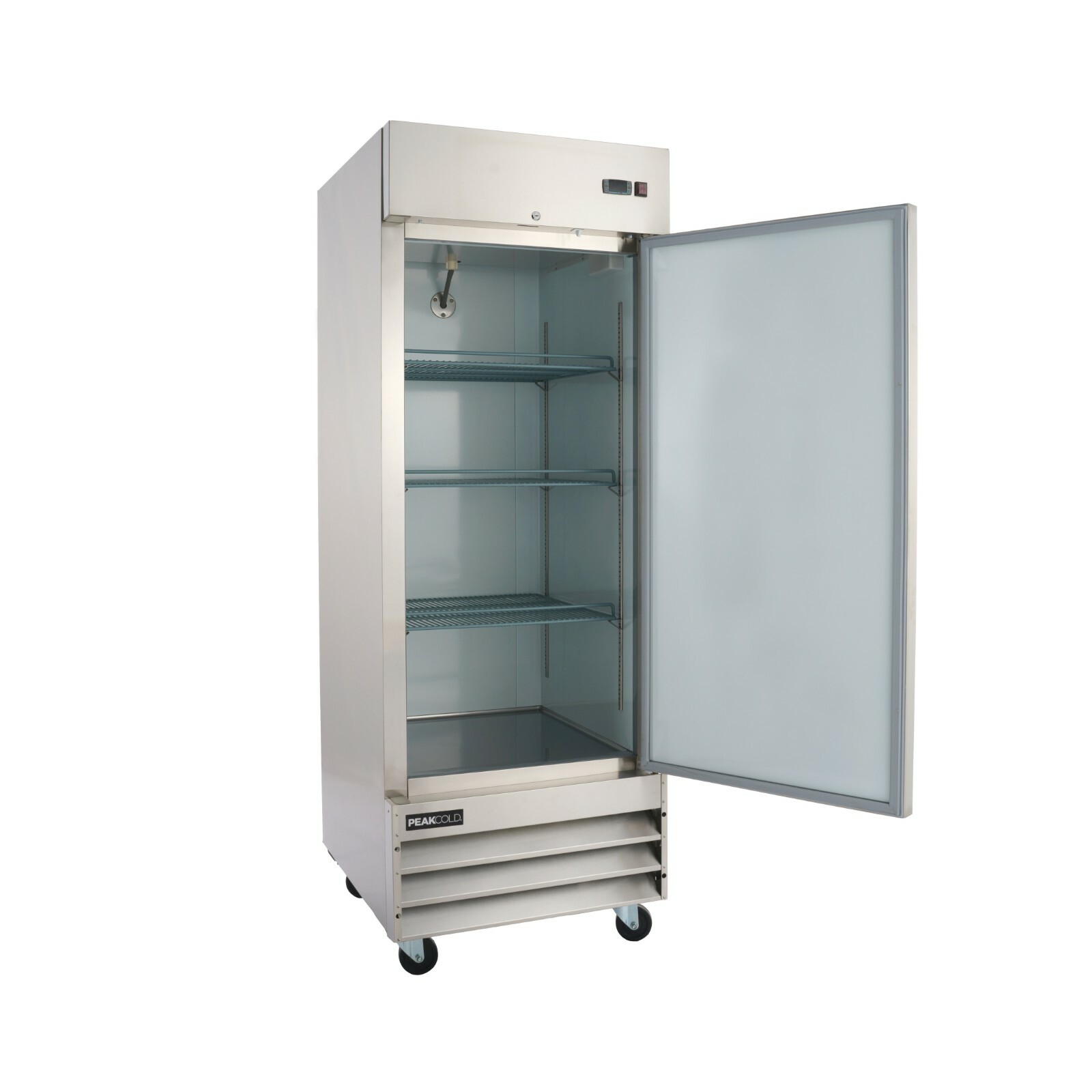 PEAKCOLD Single Door Commercial Reach In Stainless Steel Refrigerator - 23 Cu Ft