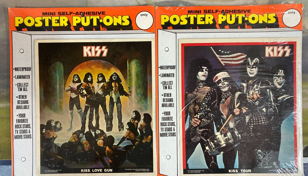 KISS Poster Put Ons Love Gun & Tour Stickers Sealed Aucoin Era
