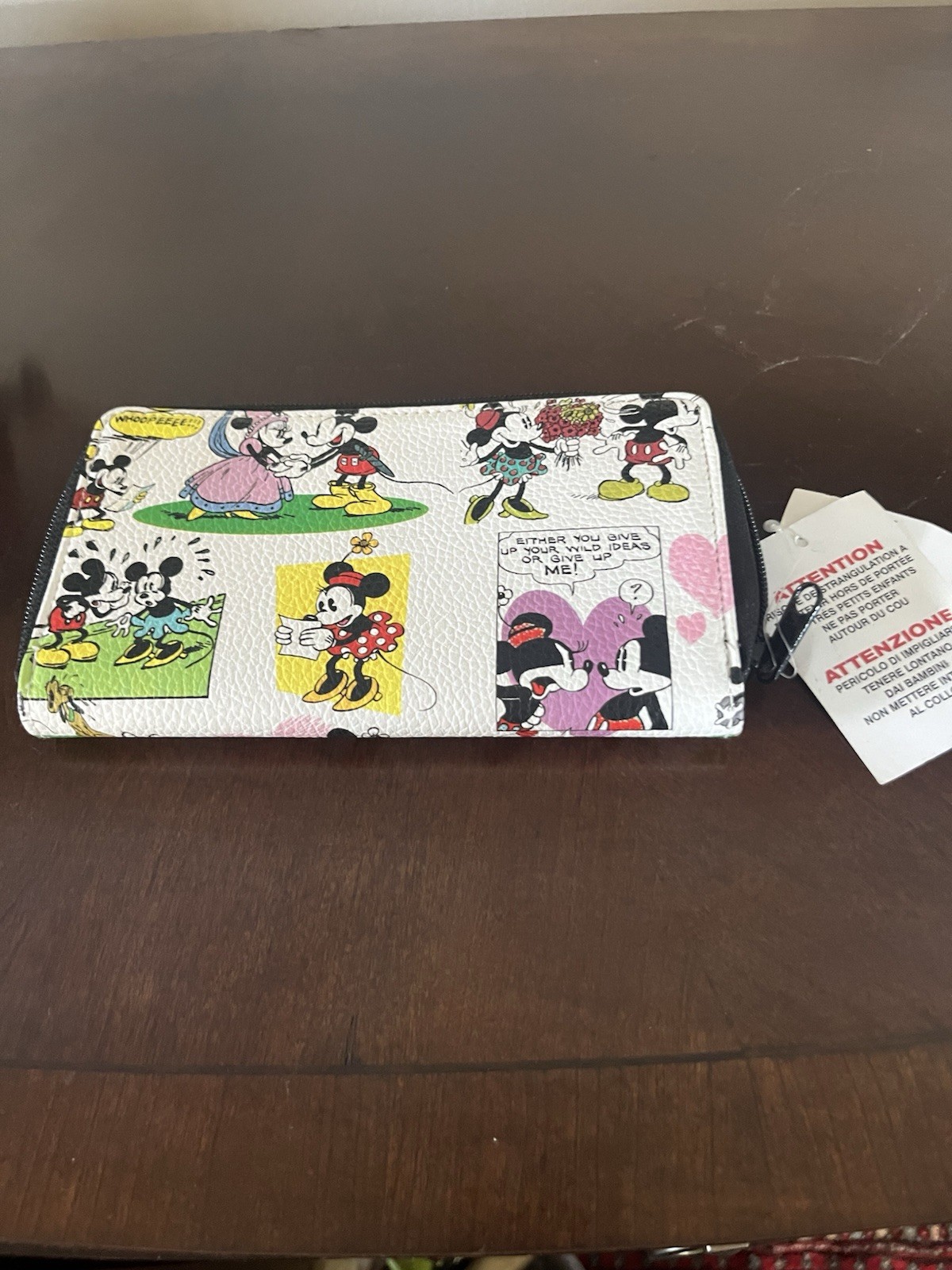 Disney Parks Retro 4 Pocket Zip Around Wallet NWT Very Nice Great Gift Item Perf