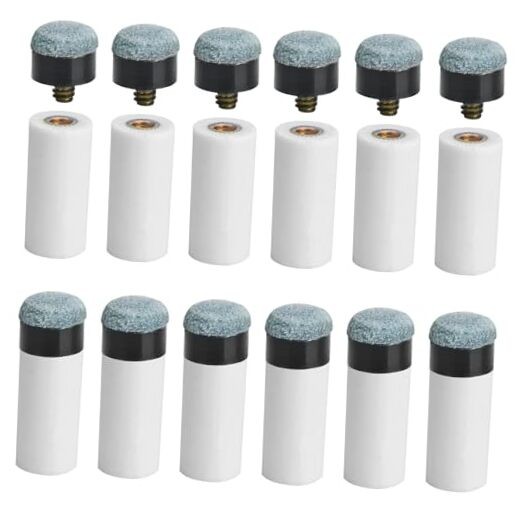 AccEncyc 12 Set Billiard Cues Tips Replacement Pool Cue Tips with White Pool