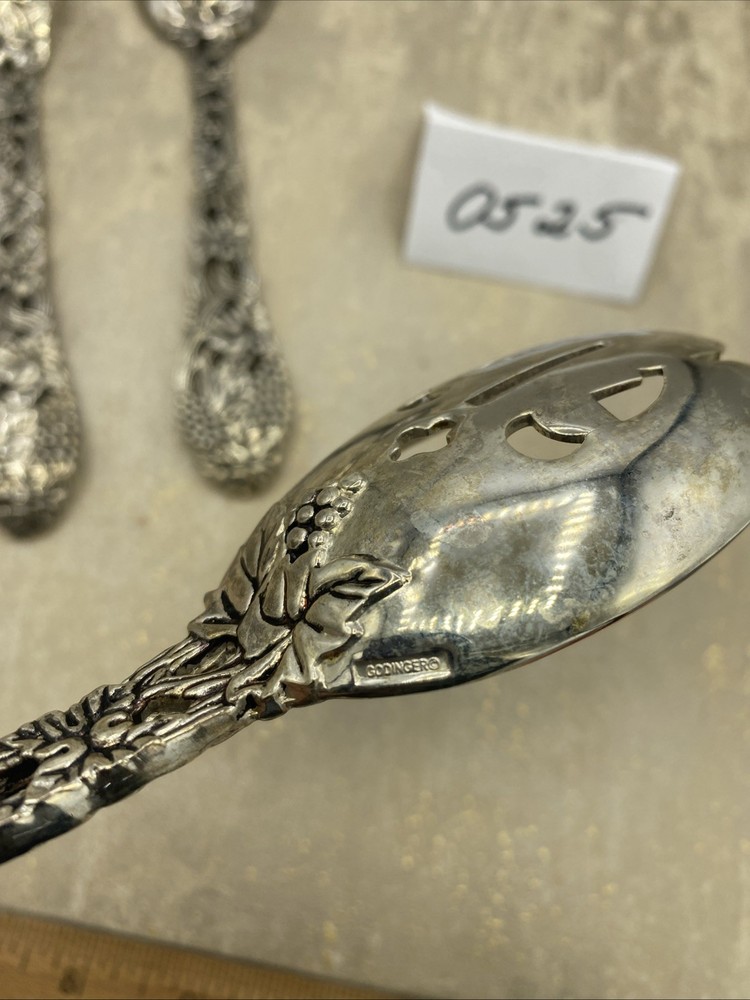 Godinger Made for Neiman Marcus, Grapevine Silver Plated 3 Piece Serving Set 9”