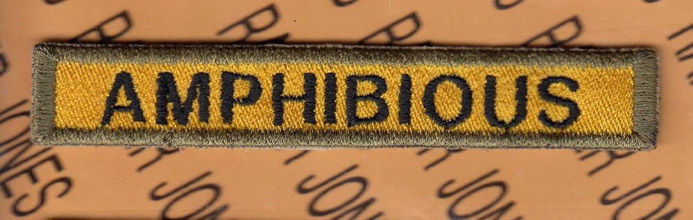 US Army Armored Bn AMPHIBIOUS Armor Tank ~4" tab patch c/e