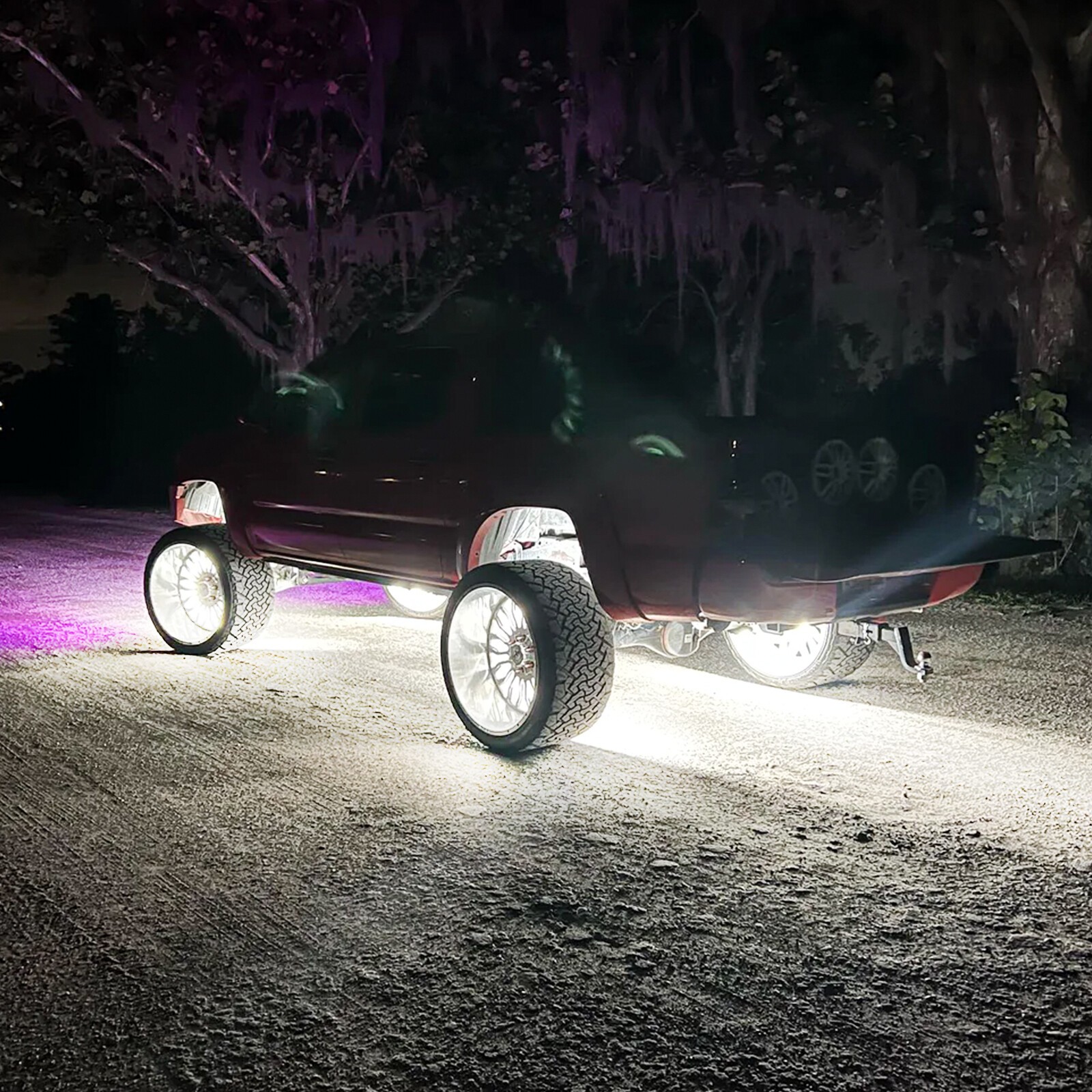 4Pcs 17" Inch 5-Row Pure White LED Wheel Lights Car Rim Lights Ultra-Bright