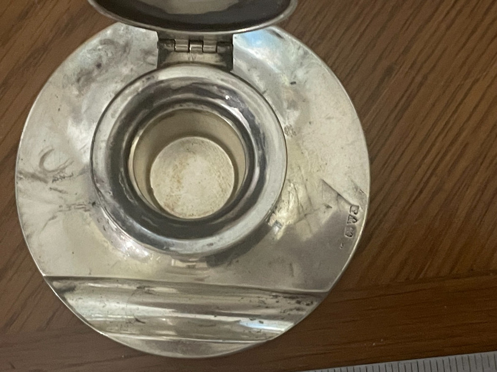Antique Sterling Silver Inkwell
