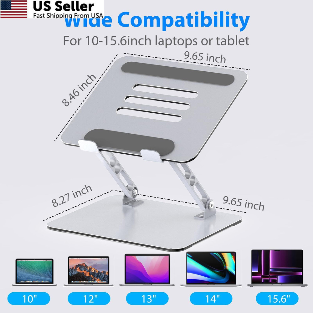 Gogoonike Laptop Stand for Desk, Adjustable Riser, Metal Foldable...