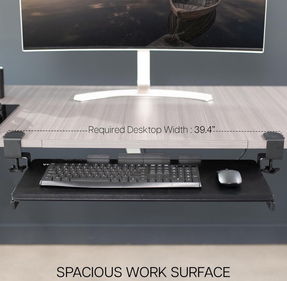 Keyboard Tray Under Desk Pull out Keyboard/Mouse Tray with C Clamp Mount